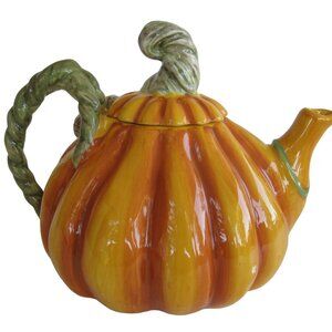 Blue Sky Clayworks Pumpkin Teapot - Thumbnail 4